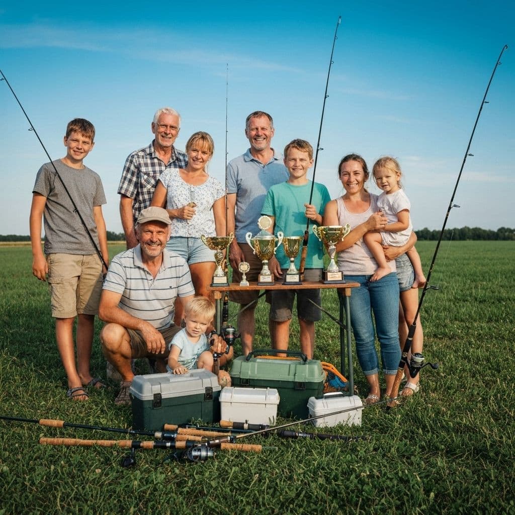 Family fishing memories - lake and sunset fishing